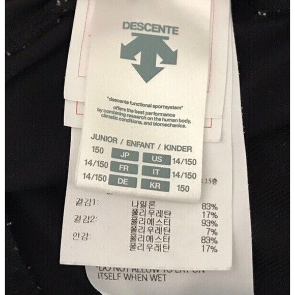 Descente | Junior Ski Tights Slim Girls Size 14 / 150 Black Pullon Stretch - Picture 5 of 7